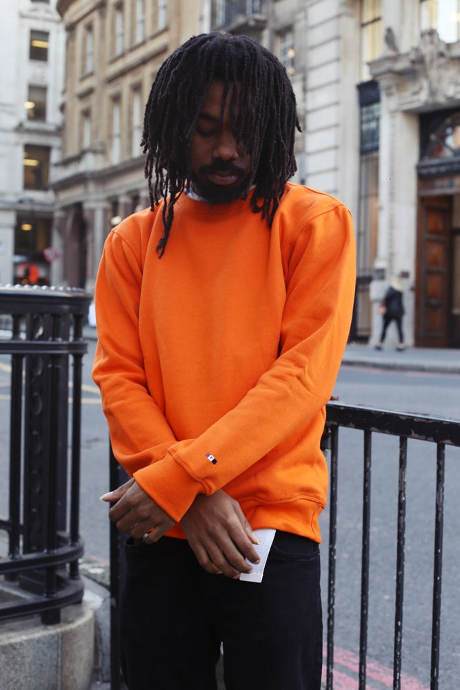 Essential crew neck Sweatshirt- Orange